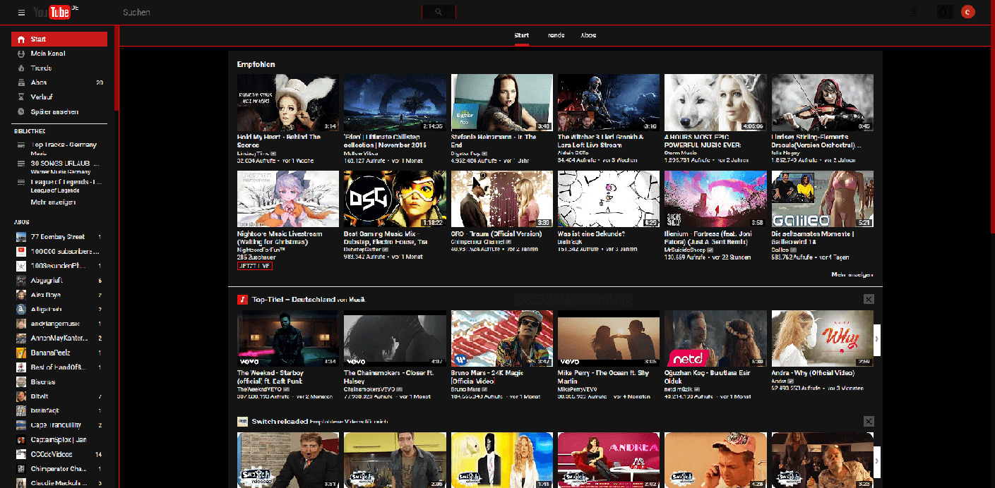 Simple Dark and Red Youtube