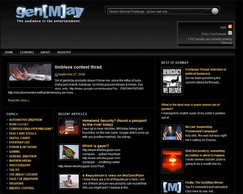 SKYY's Dark Gen[M]ay Frontpage