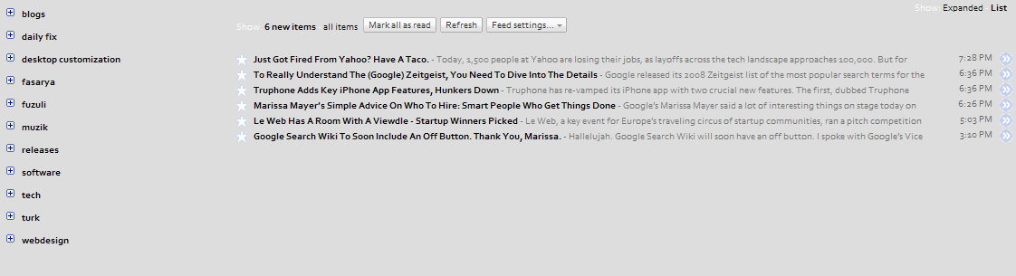 google reader minimized [gray] - really -