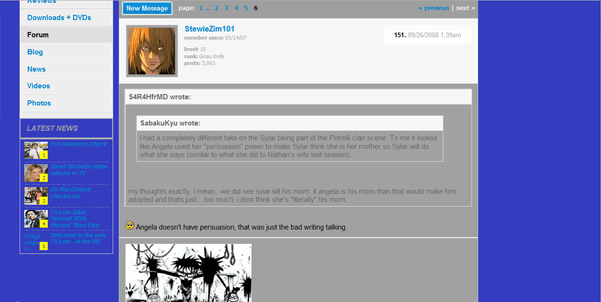 TV.com new layout, but in DARKISH BLUE / GRAY