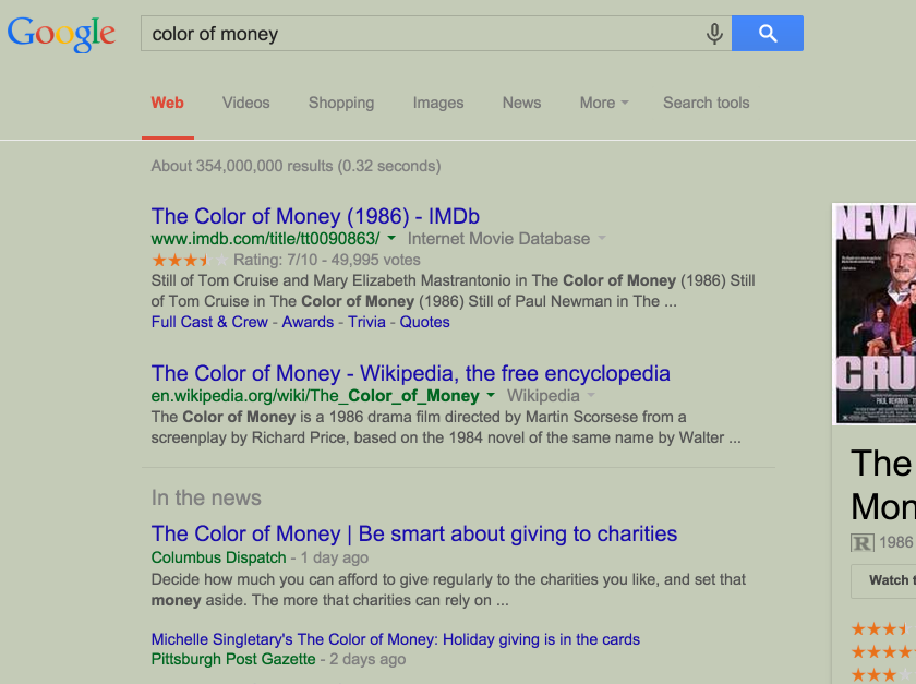 Google - Color of Money