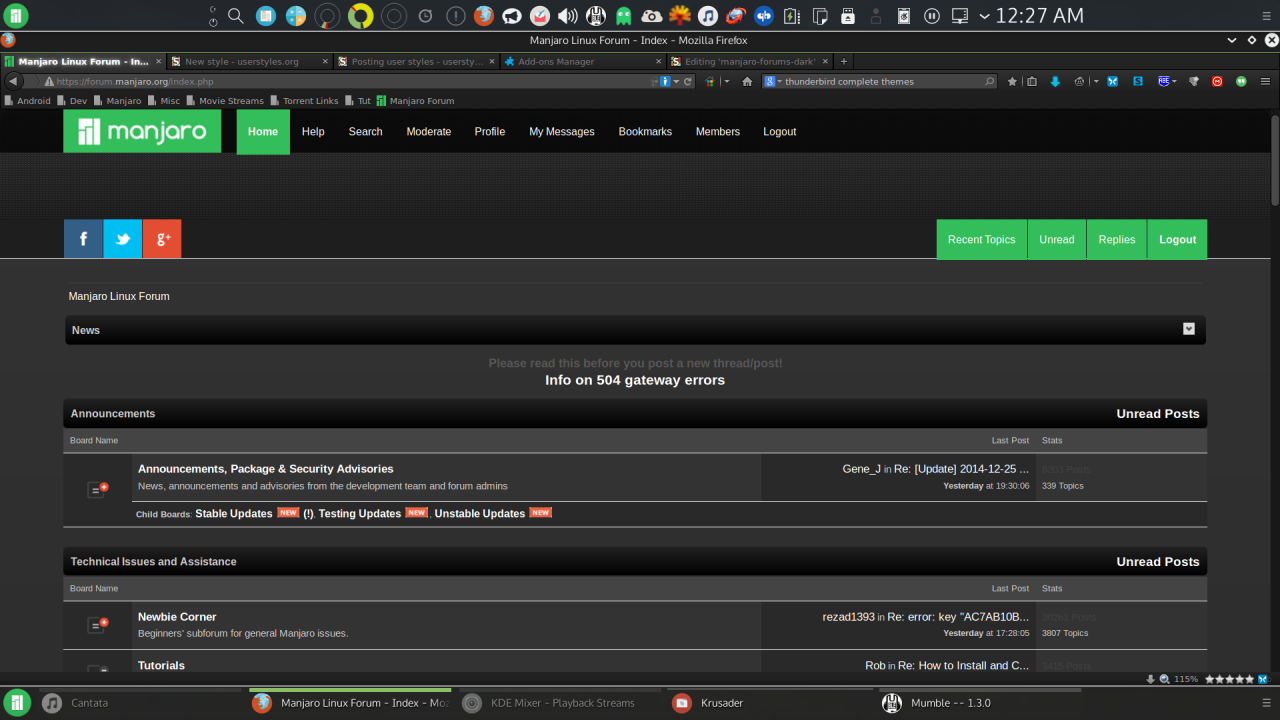 Manjaro Forums Dark