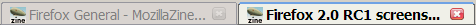 Firefox 2: Flat tabs