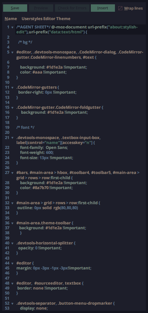 Userstyles Editor Theme