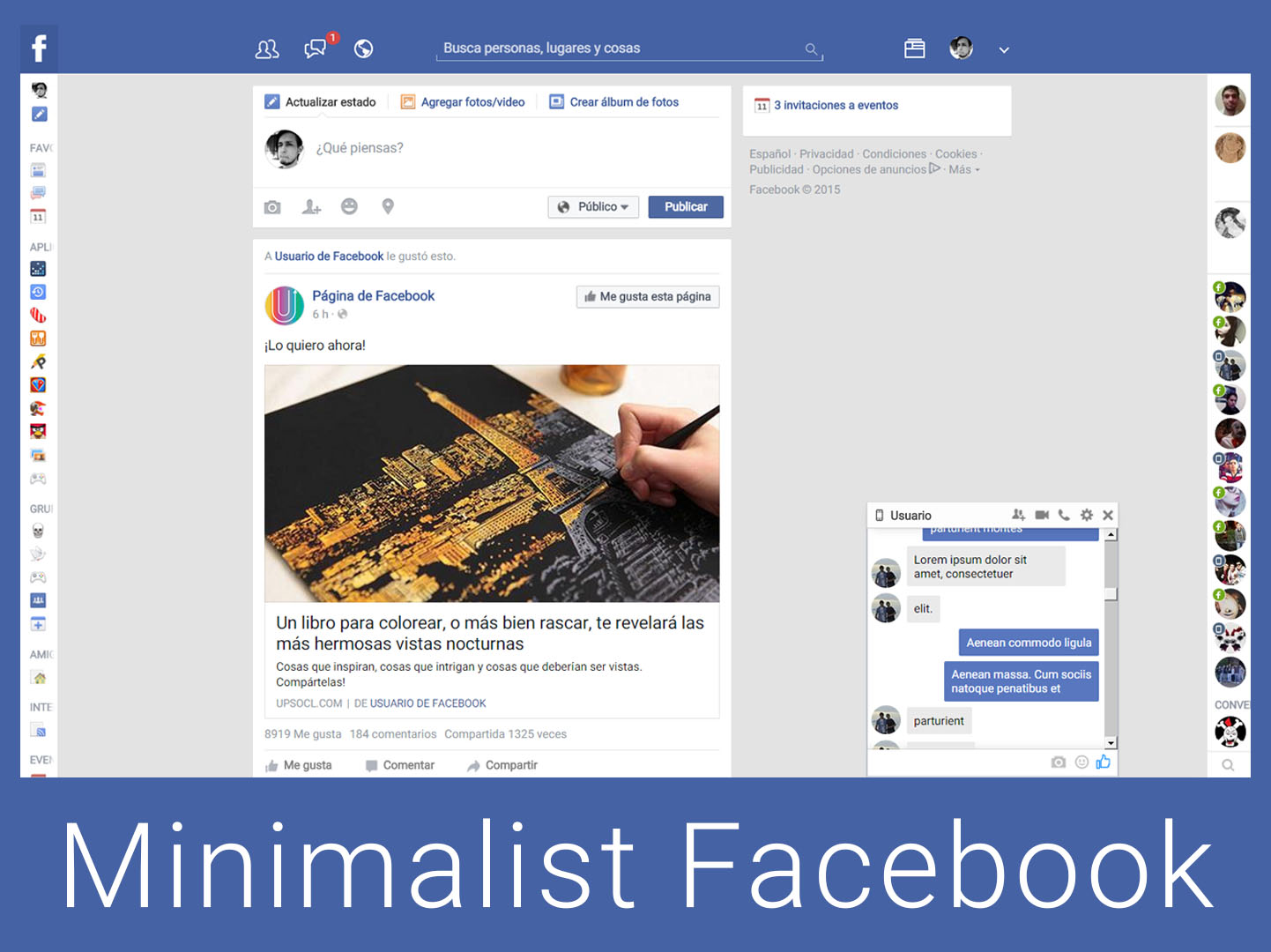 Minimalist Facebook 2015