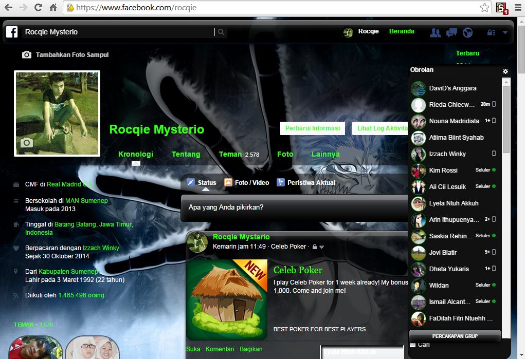 Themes facebook keren abis