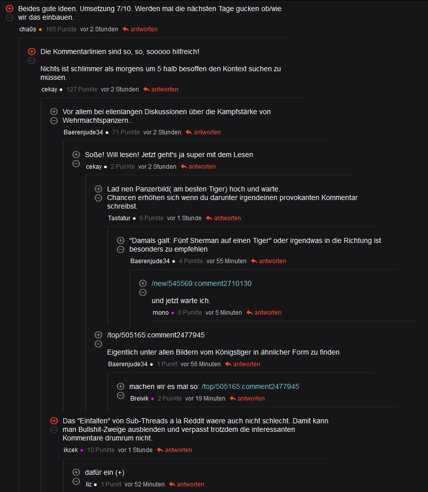 Vertikale Kommentarlinien für das pr0gramm [mod]