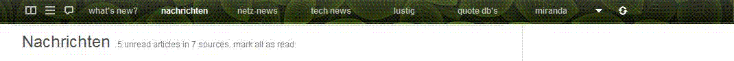 feedly top bar: smaller, fixed pos