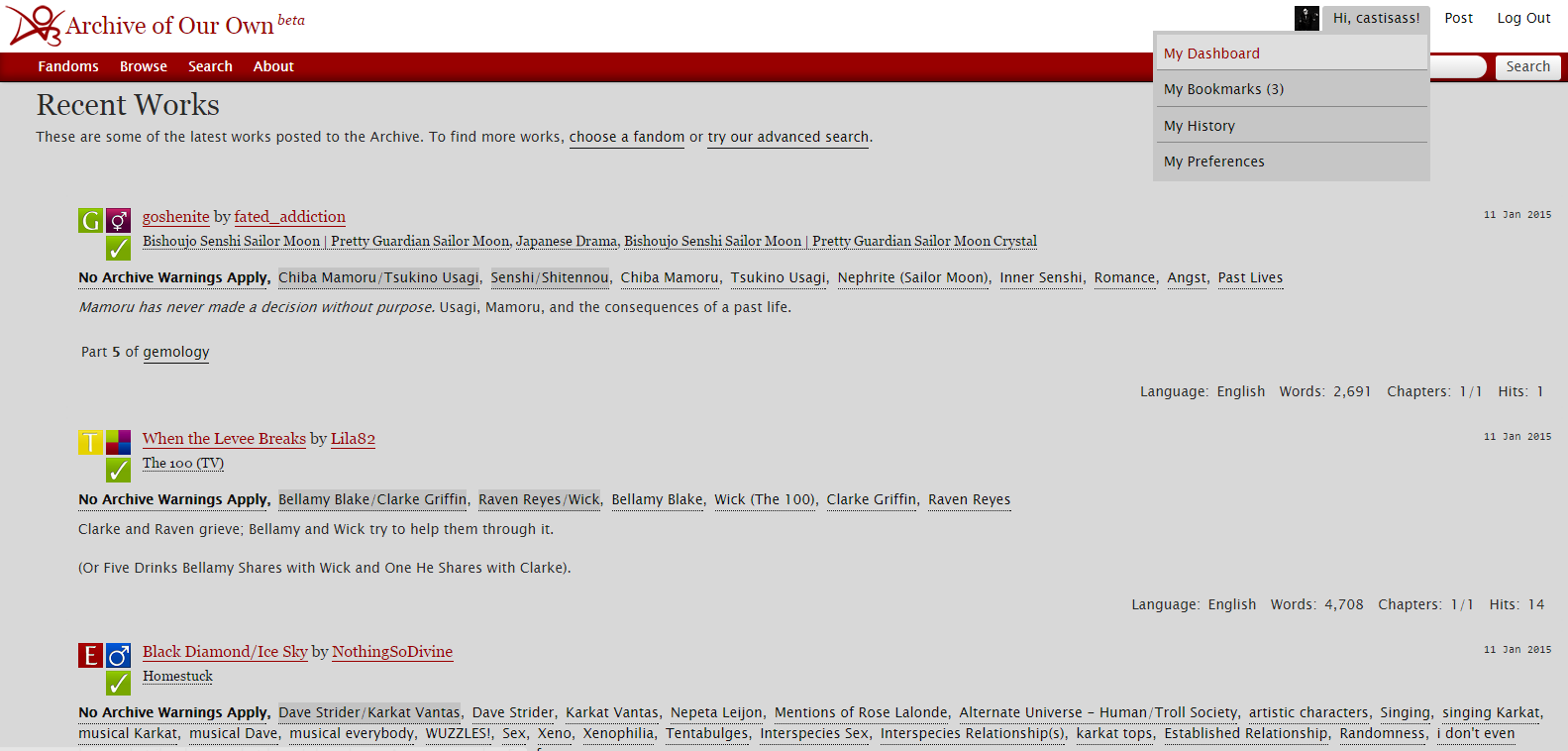 AO3 - Grey Theme