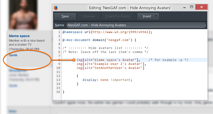 NeoGAF - Hide Annoying Avatars