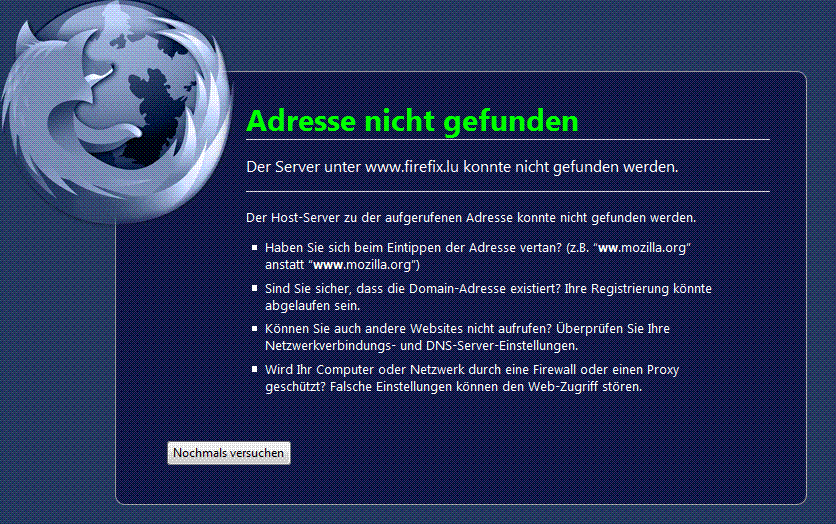 Firefox 3** Vista Dark Blue - page - loading error
