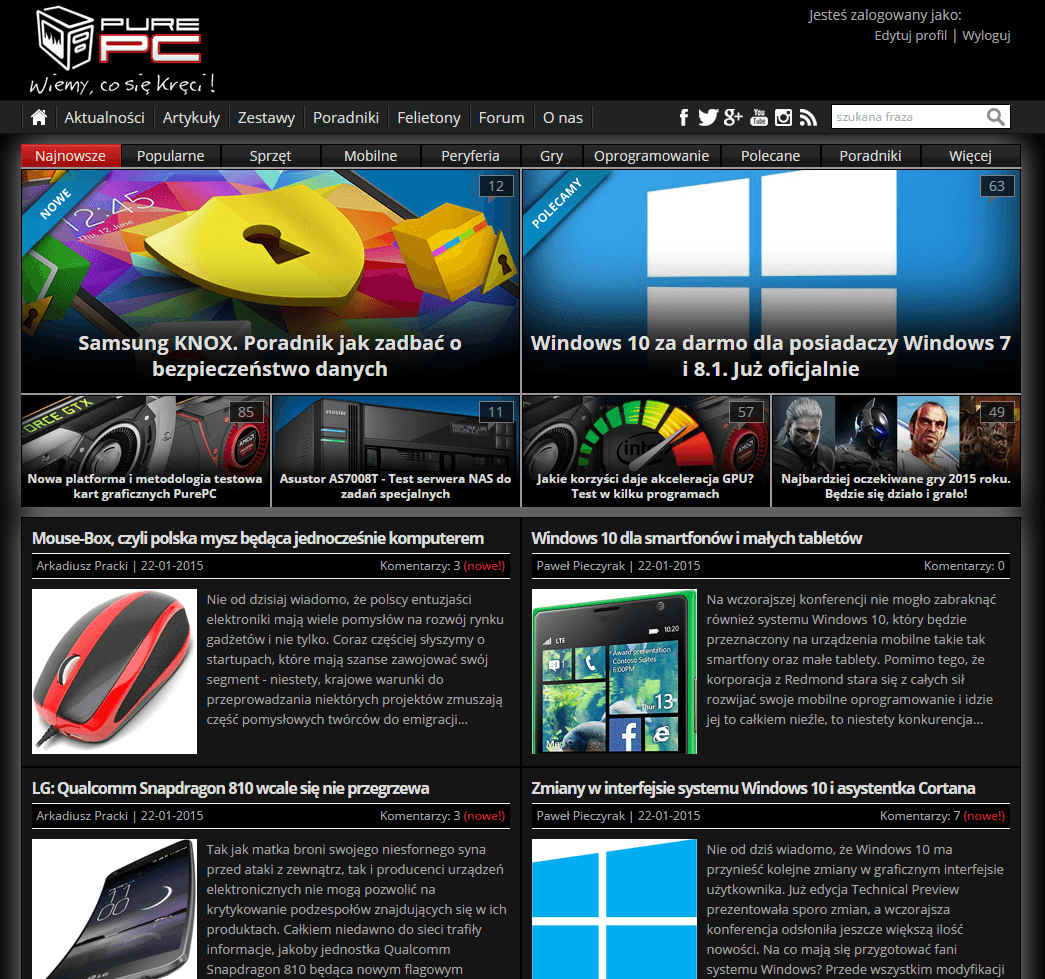 PurePC - Styl ciemny