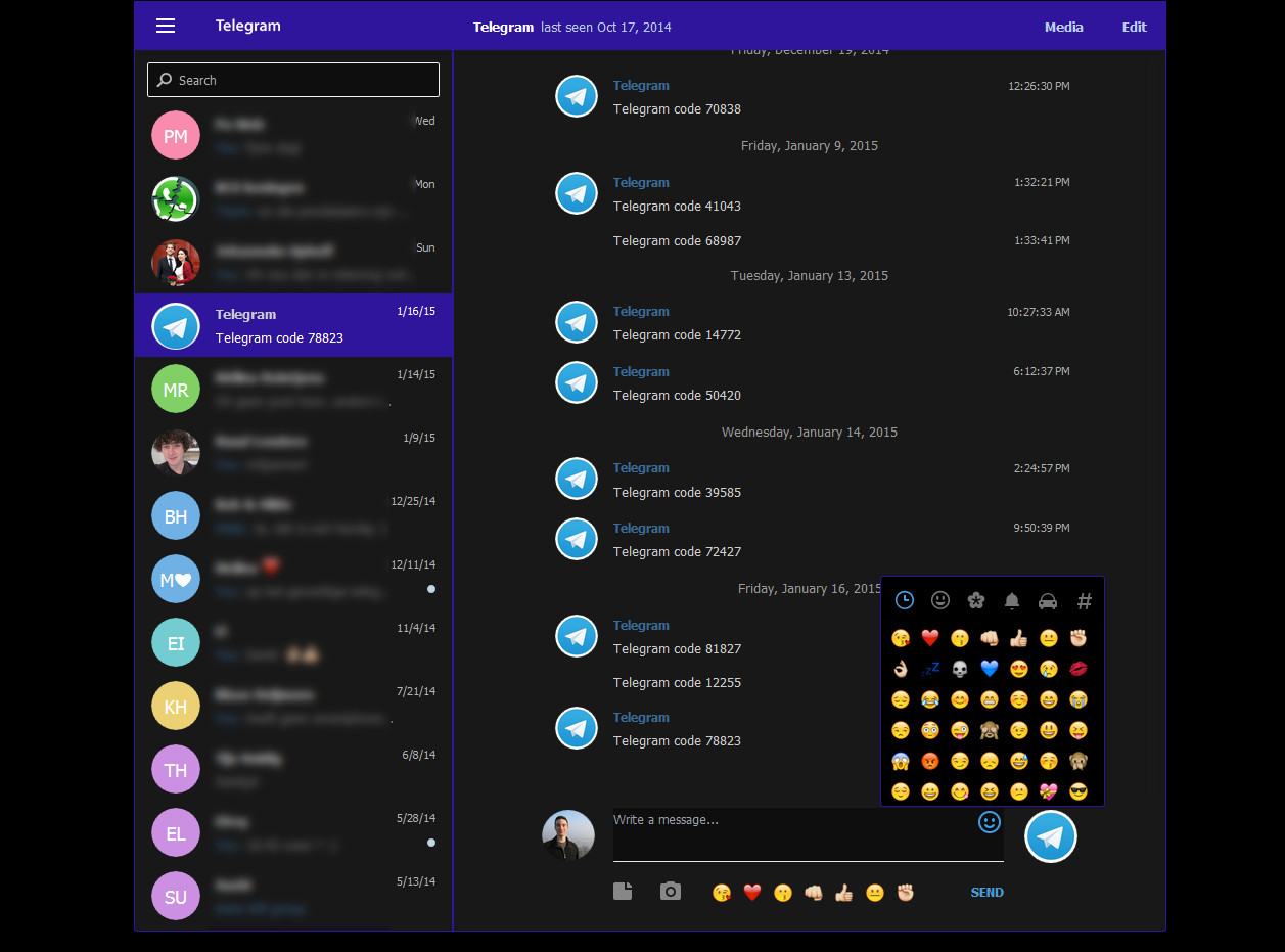 Telegram web dark / custom color