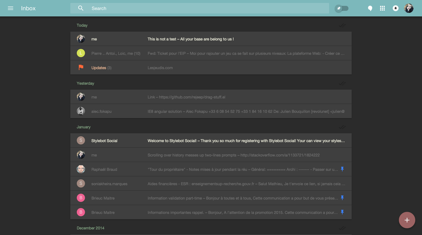Zenburn theme for Google's Inbox