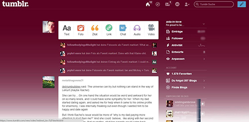 Samara tumblr dashboard theme