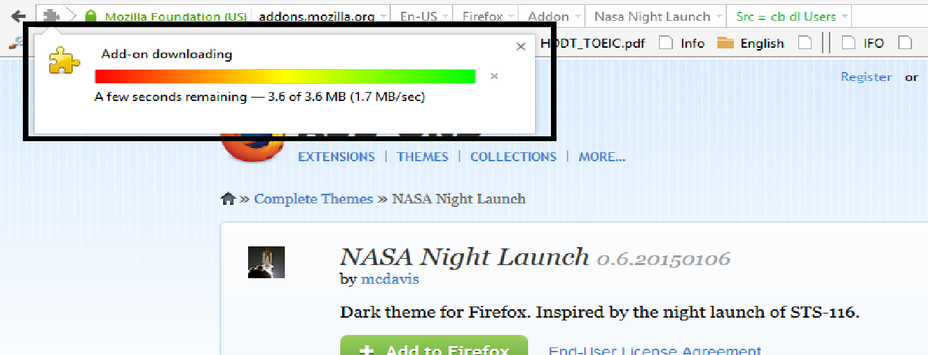 Loading progress bar for firefox