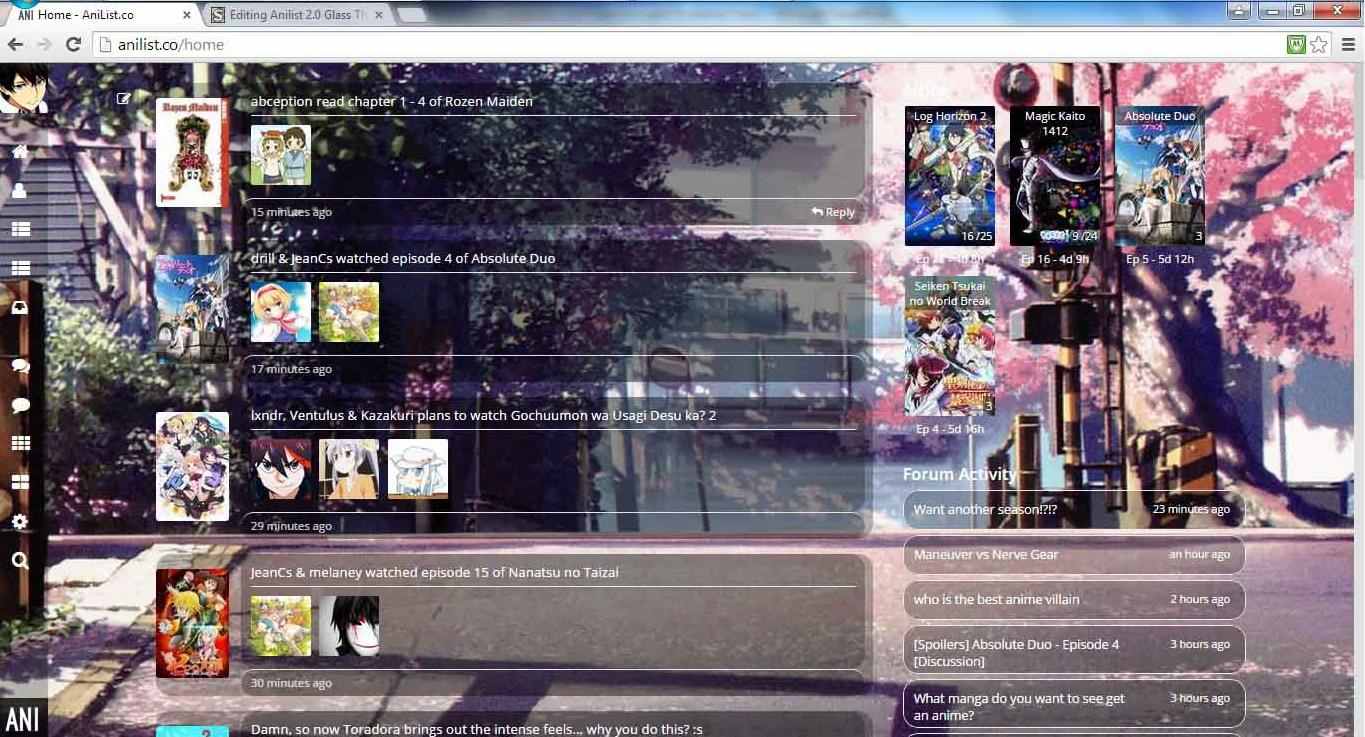 Anilist 2.0 Glass Theme