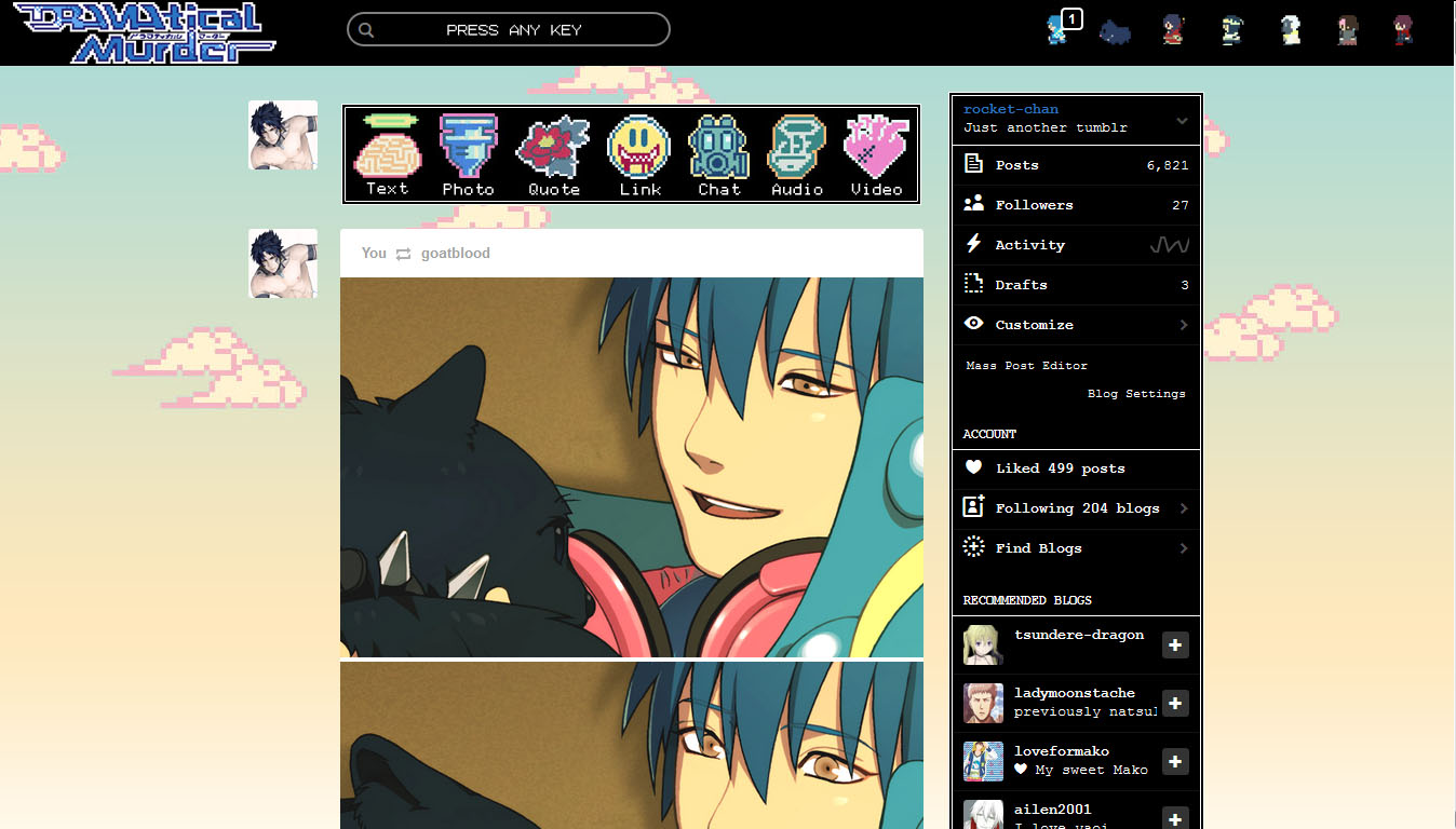DRAMAtical Murder 8 bit dashboard theme
