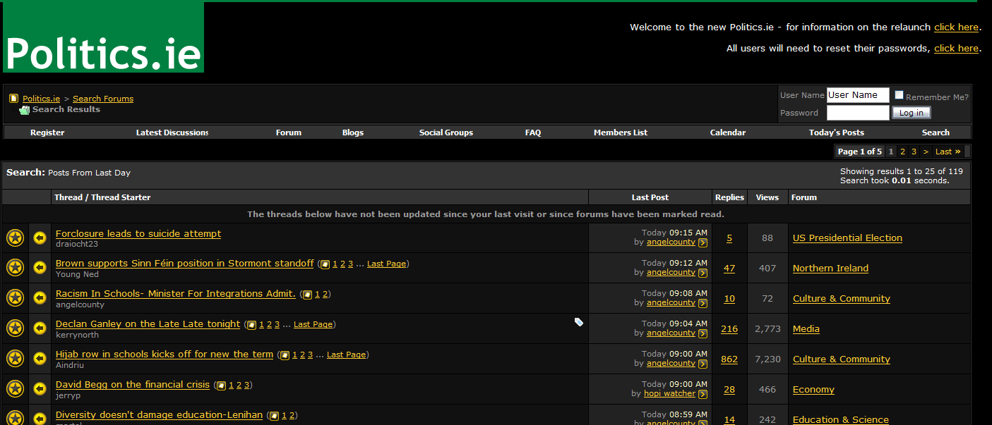 Politics.ie VBullitin Dark Theme