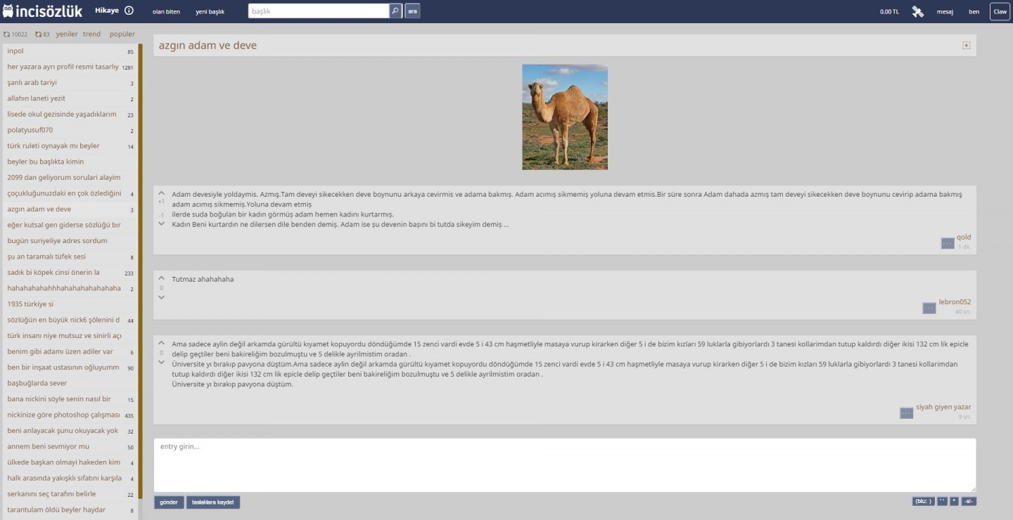 inci sözlüğü bi sike benzeten tema