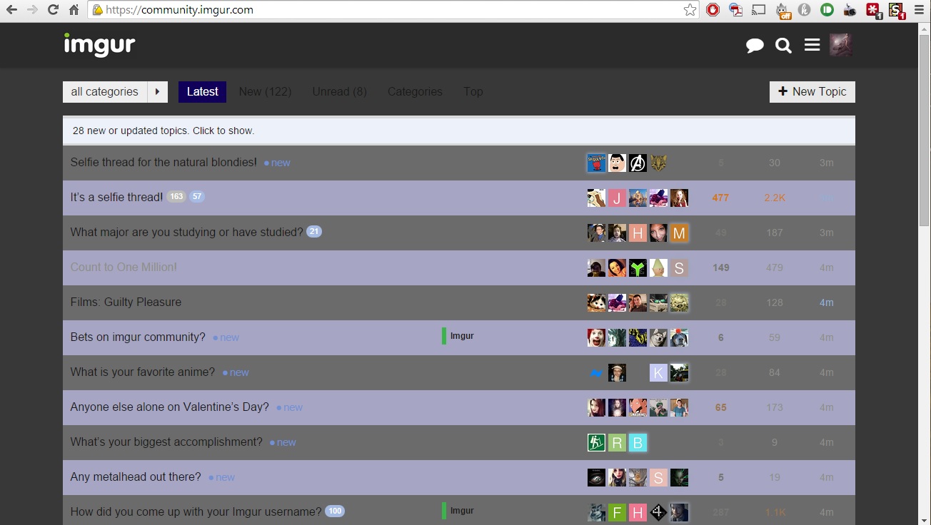 Imgur community dark style