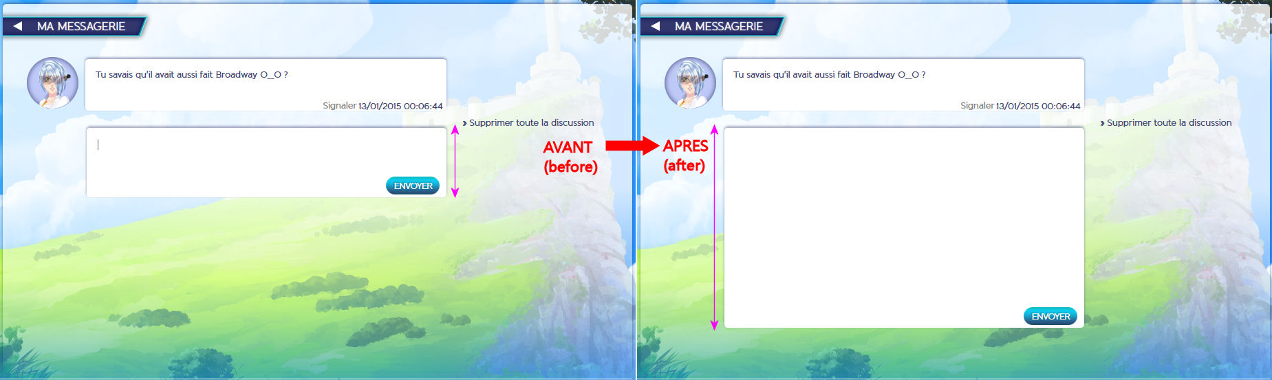 Eldarya - (outil)Cadre de rédaction des MP + long