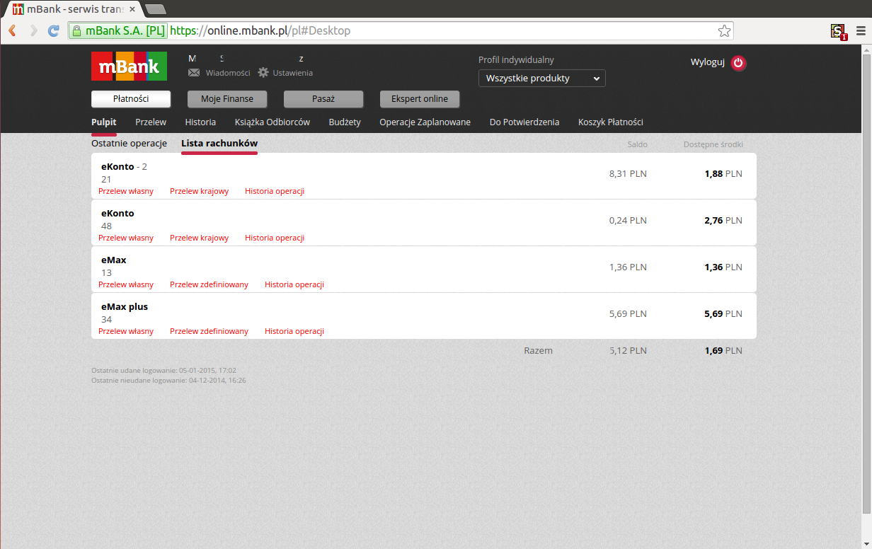 Nowy Mbank - wersja super light