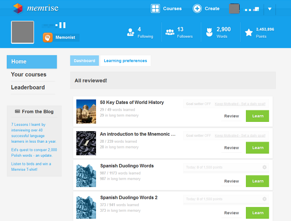 Memrise Cleaner Look