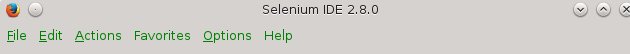 Selenium IDE green menu text