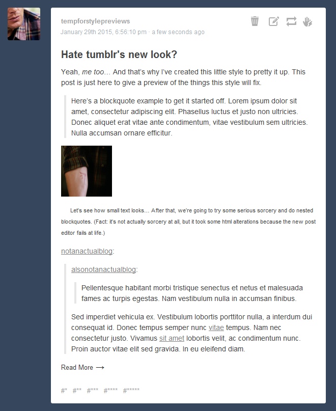Tumblr Post Improvements (with old 'read more'!)