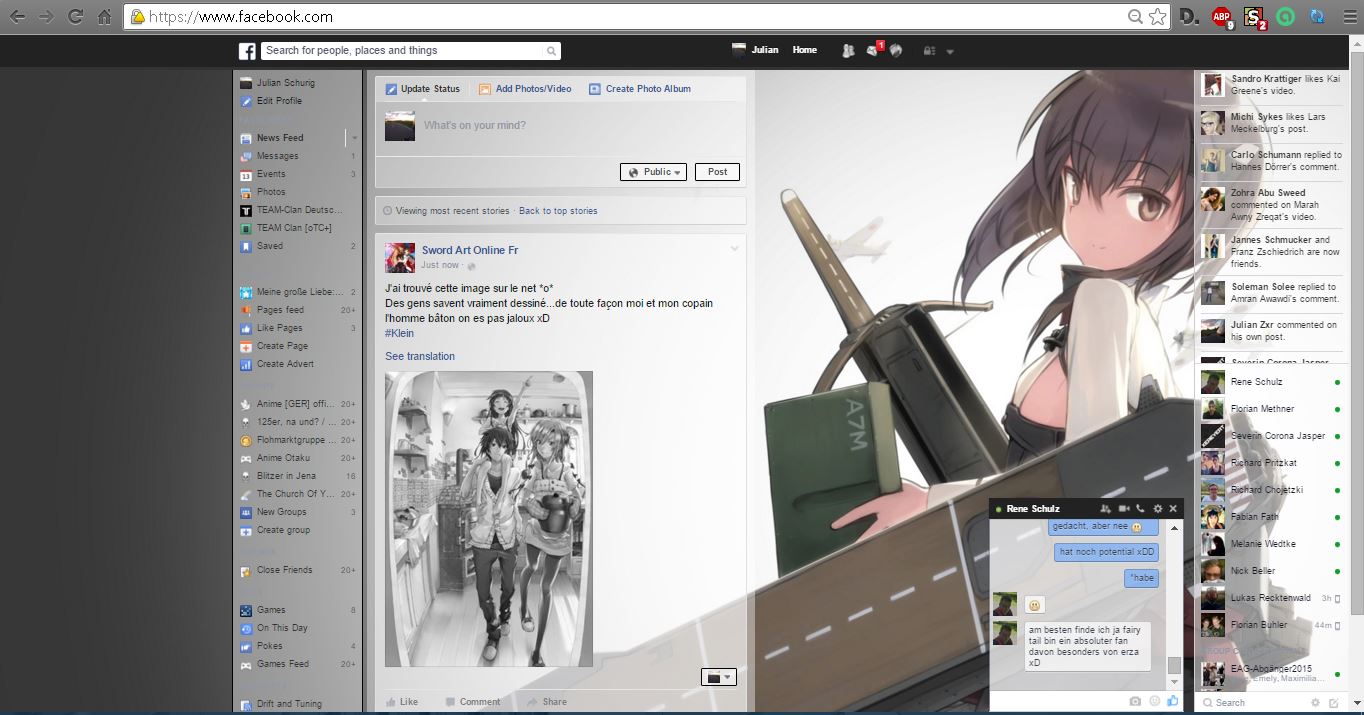 Black Facebook Anime Theme by El3c7r1x