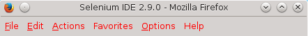 Selenium IDE red menu text