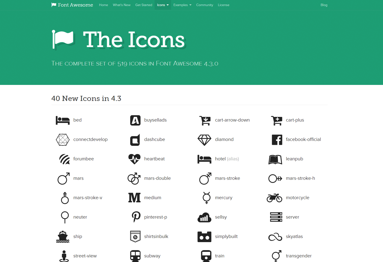 Larger icons on FontAwesome Icon page