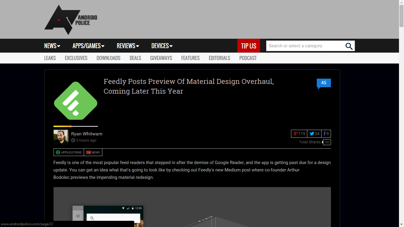 AndroidPolice 2.0 Dark Uncluttered