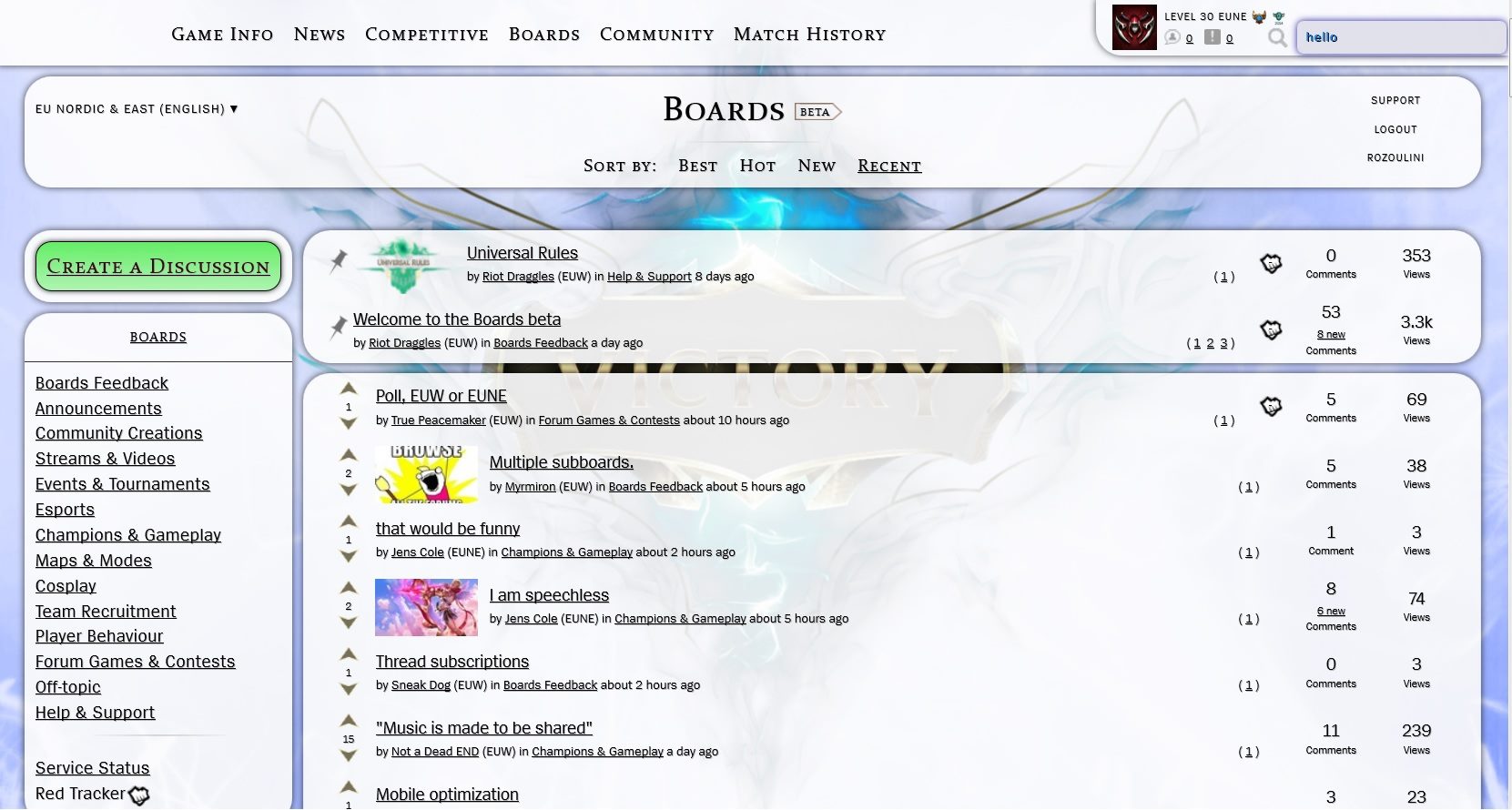 League Of Legends Rozoulini Victory Boards 1.1