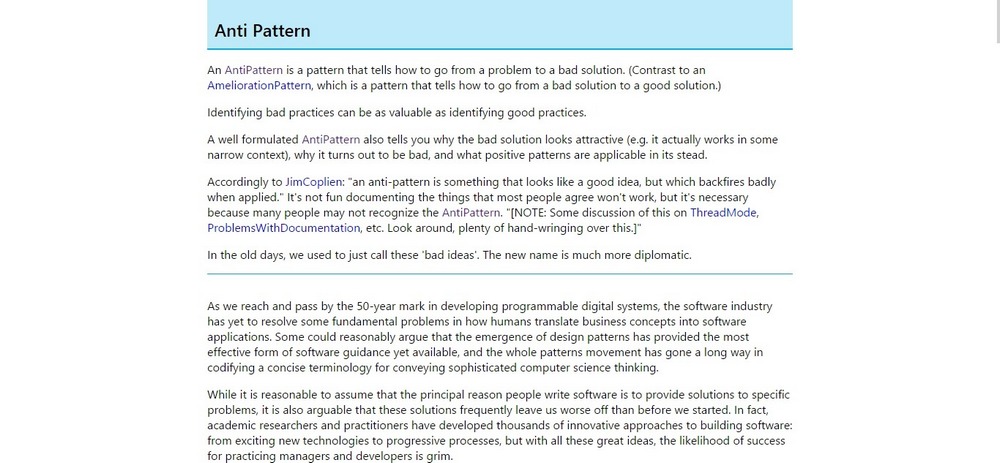 c2.com wiki blue header