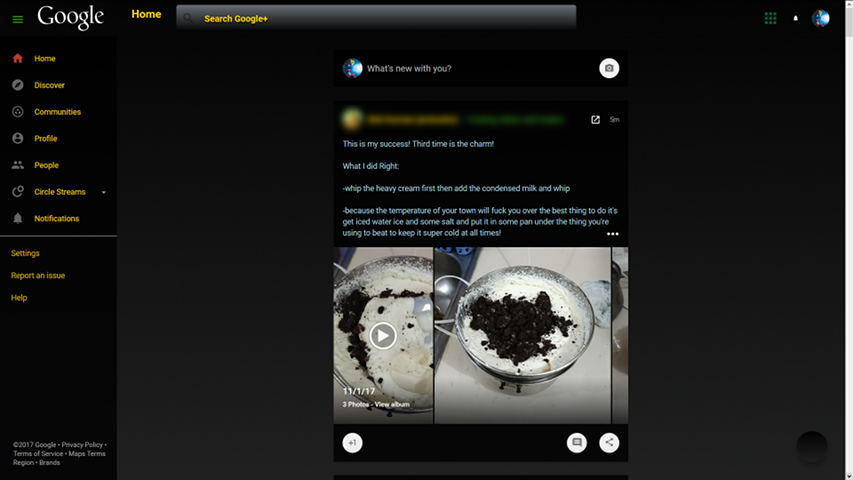 Simple Dark Google Plus