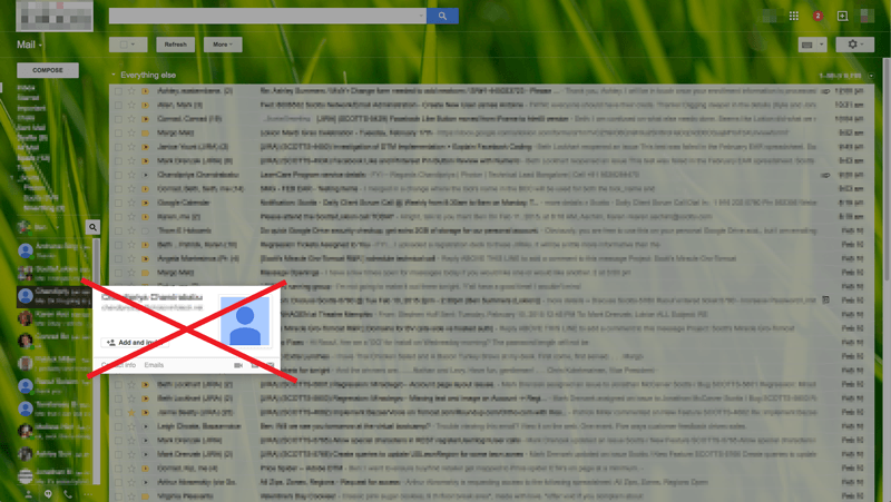 Hide Gmail Hangouts Contact Cards
