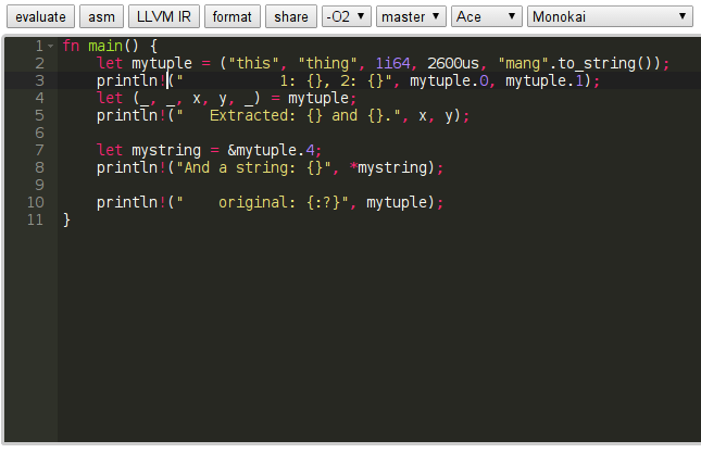 Rust Playground - DejaVu Sans Mono