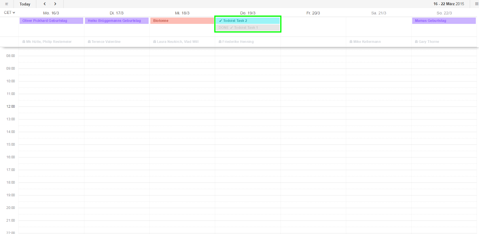 Clean Sunrise Calendar + Todoist-Optimization