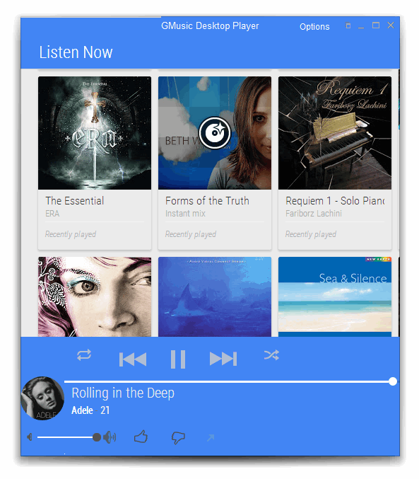 Google Play Music Material Blue