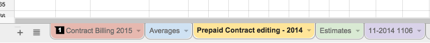 Full-Color Tabs for Google Sheets/Spreadsheets