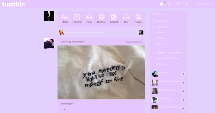 Tumblr Purple Dashboard Theme by ecexo