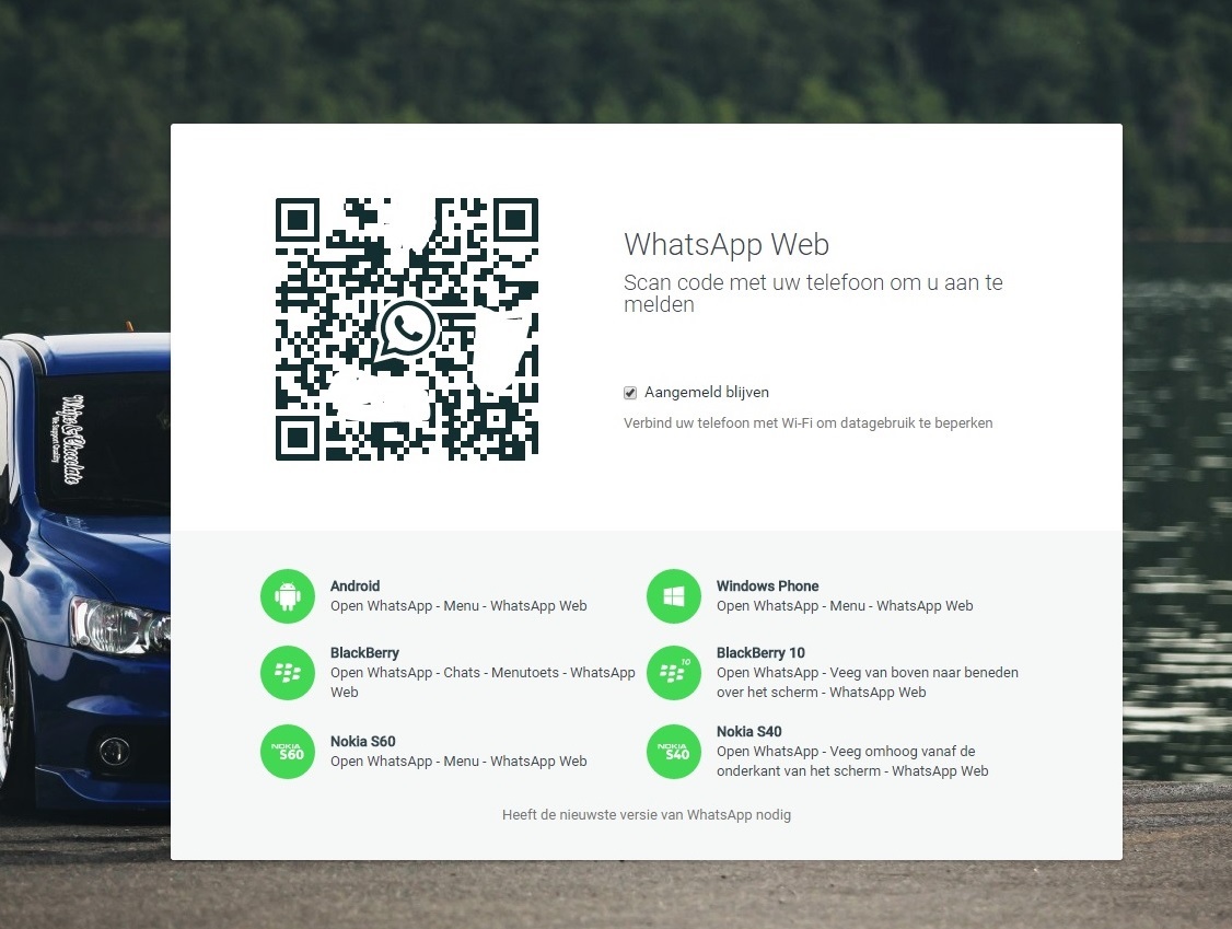 Whatsapp Web - Fullscreen + background