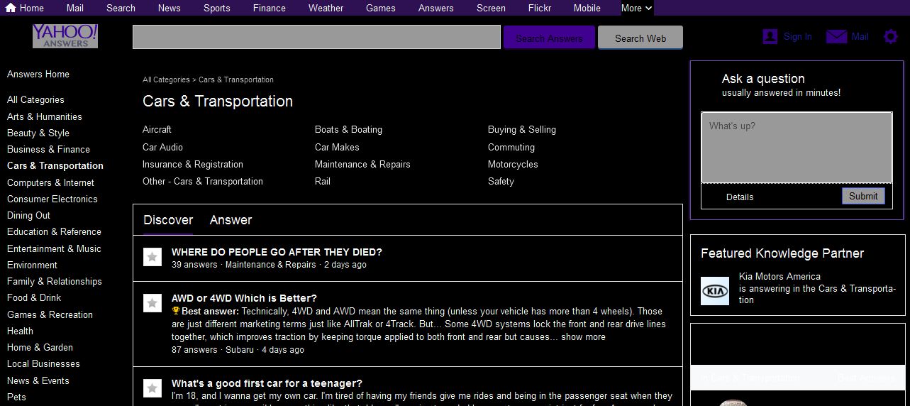 yahoo - dark