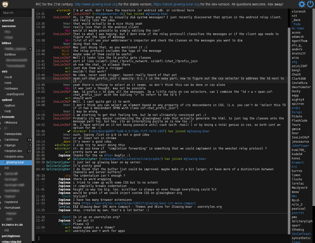 Glowing Bear compact