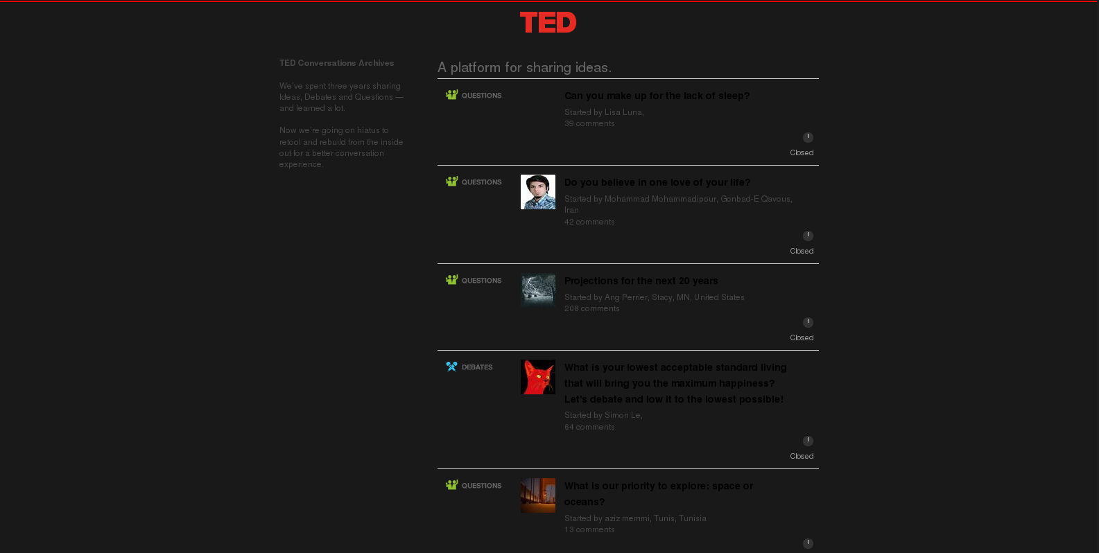 TED dark theme