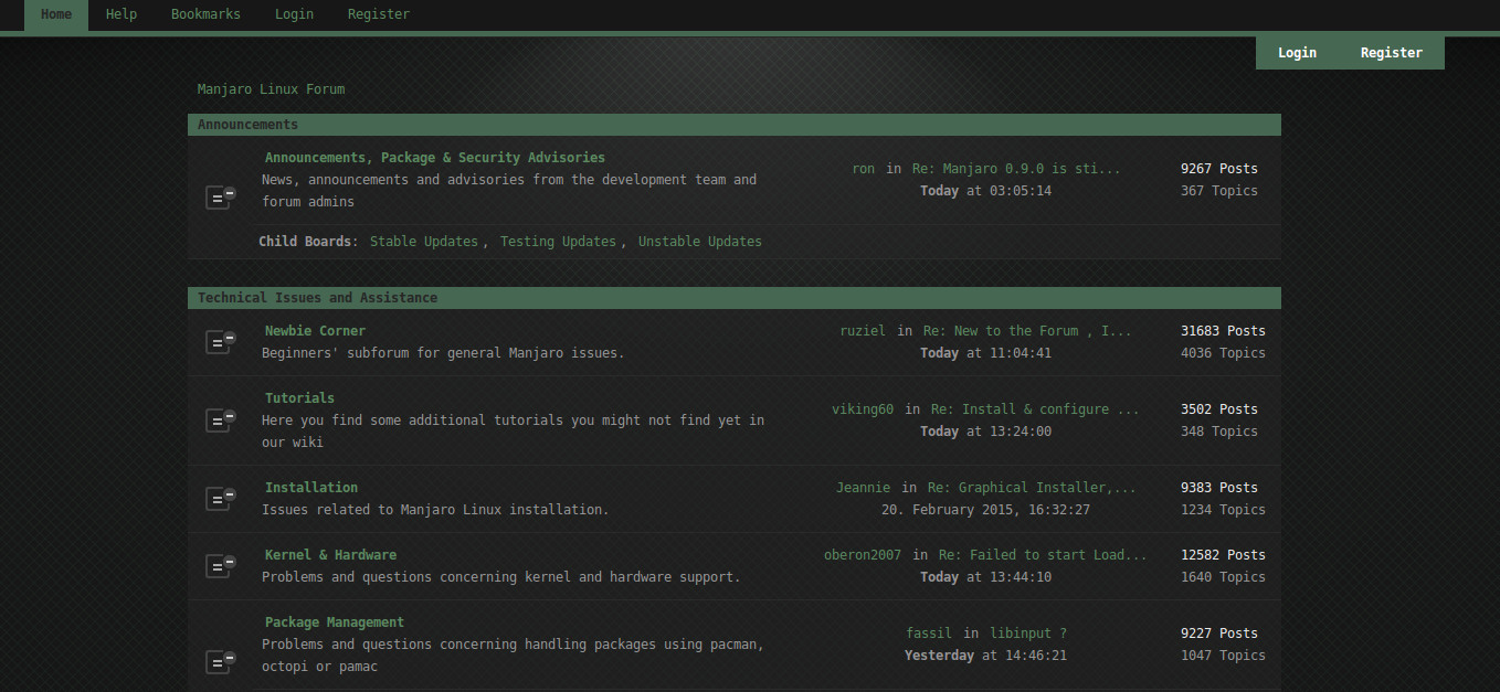 Manjaro Redesigned Dark-Green (Forum)