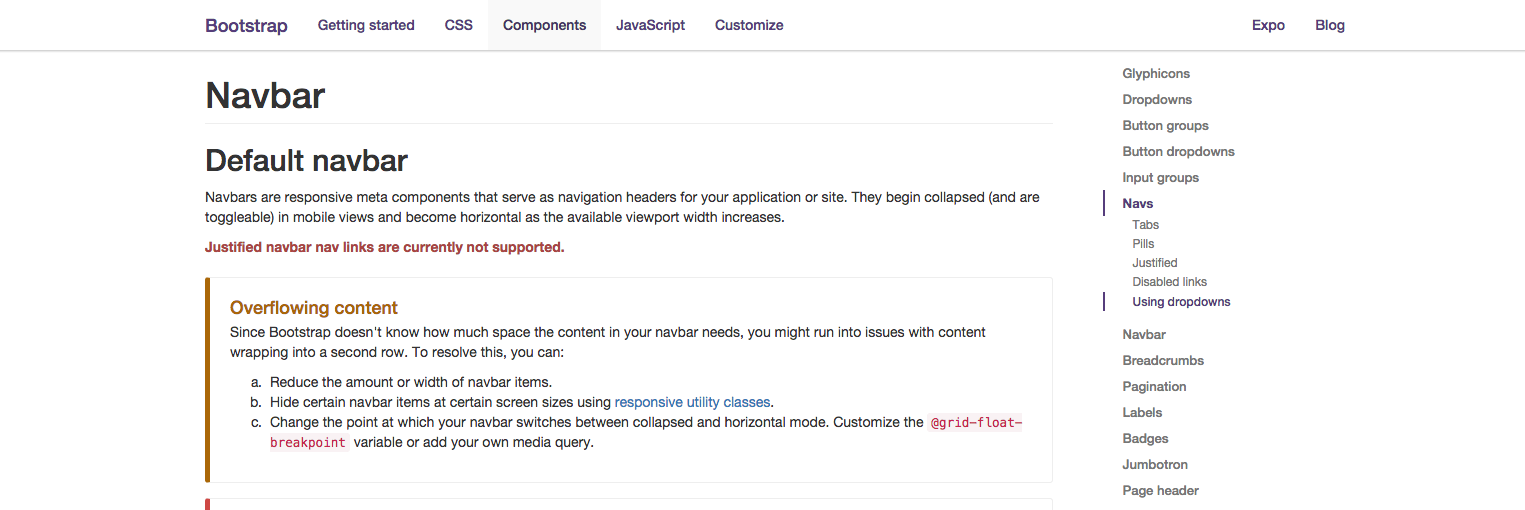 Bootstrap docs fixed navbar
