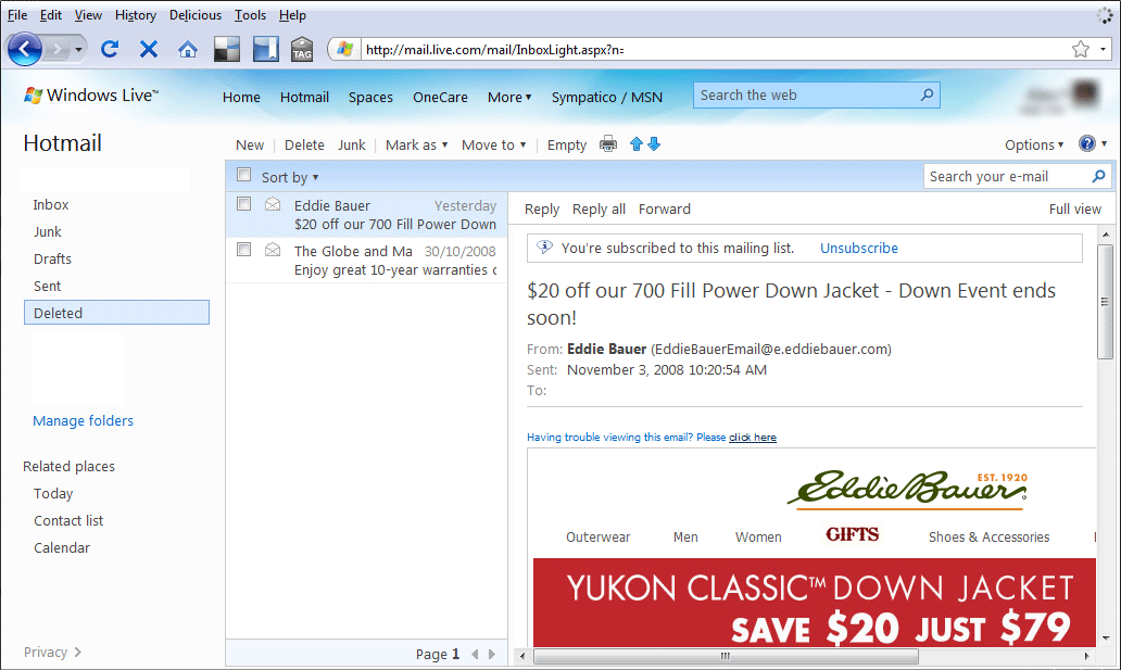 Hotmail / Windows Live Mail Ad Removal Version 2